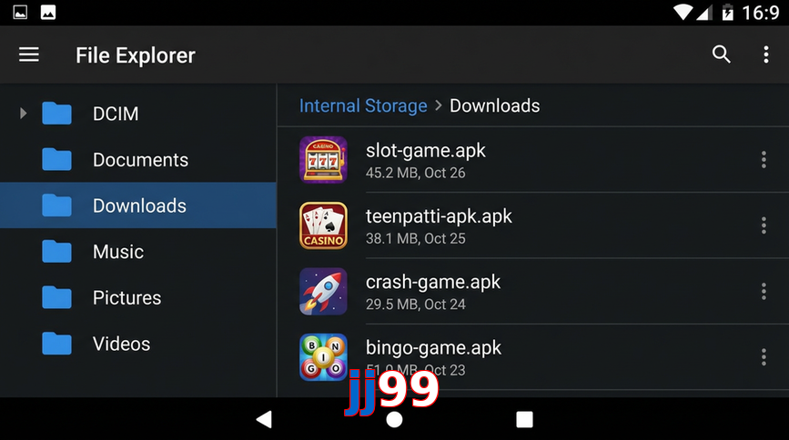 Main screen of Jj99 gameapk page for PK players